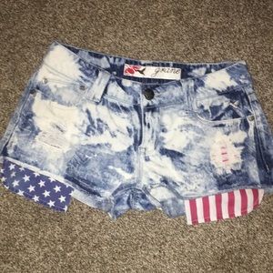 American Flag distressed Shorts